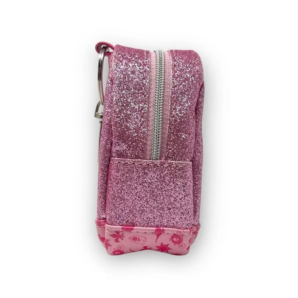Disney Parks Mini Tiny Backpack Coin Purse Bag Cinderella Castle Pink Glitter